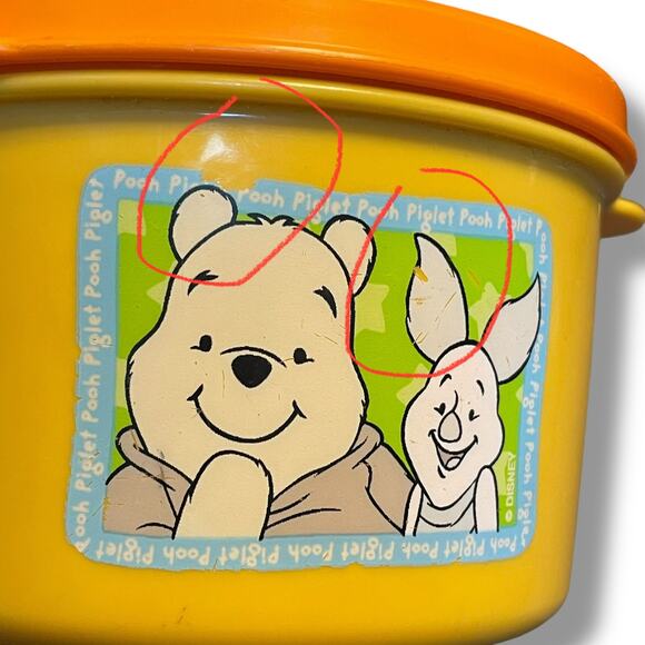 Tupperware Disney Microwave Soup Mug Winnie the Pooh Piglet 16oz 3155A Lot of 2 - Picture 3 of 14
